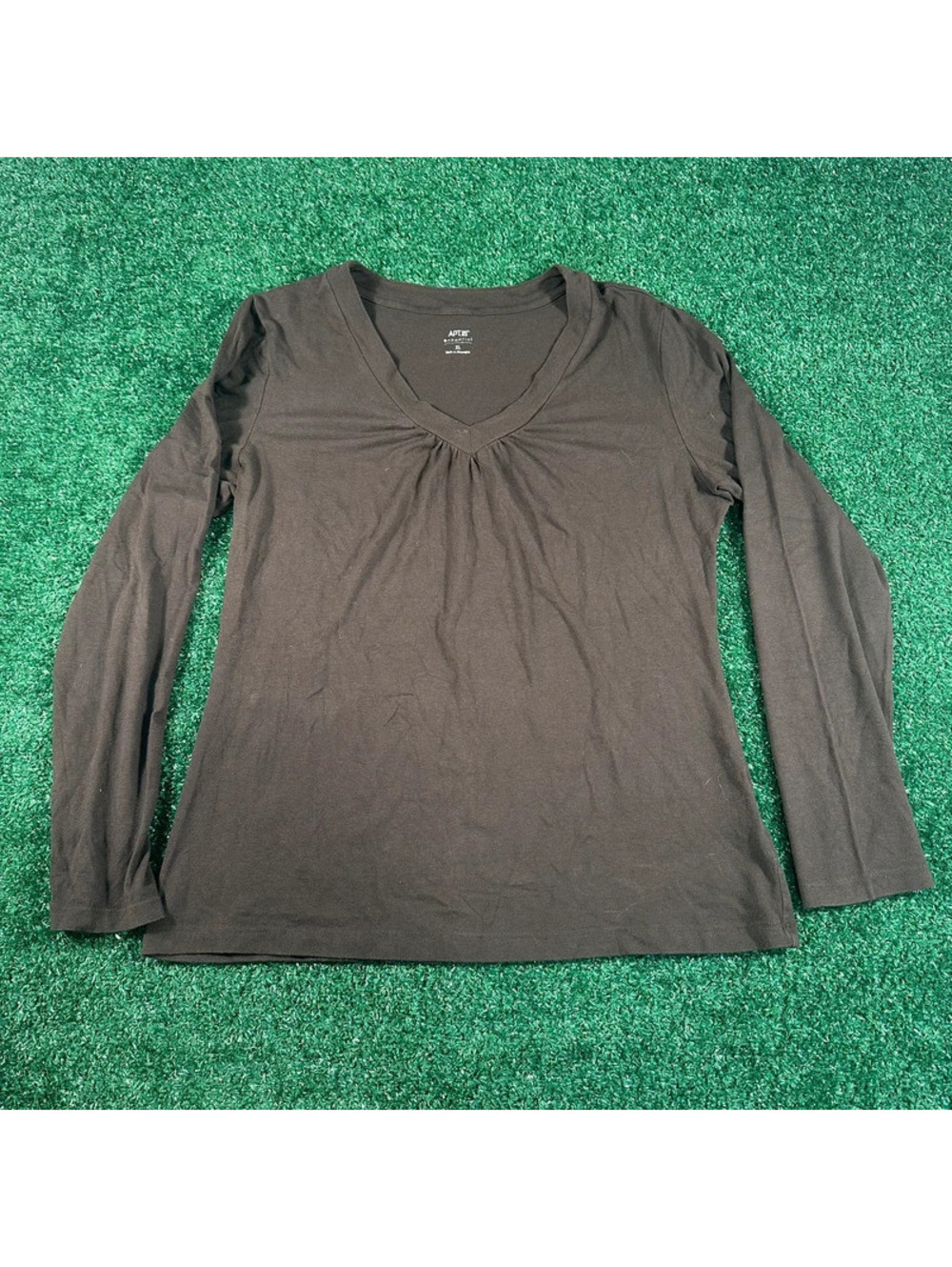 Y2K APT 9 brown blouse long sleeve shirt top size xl